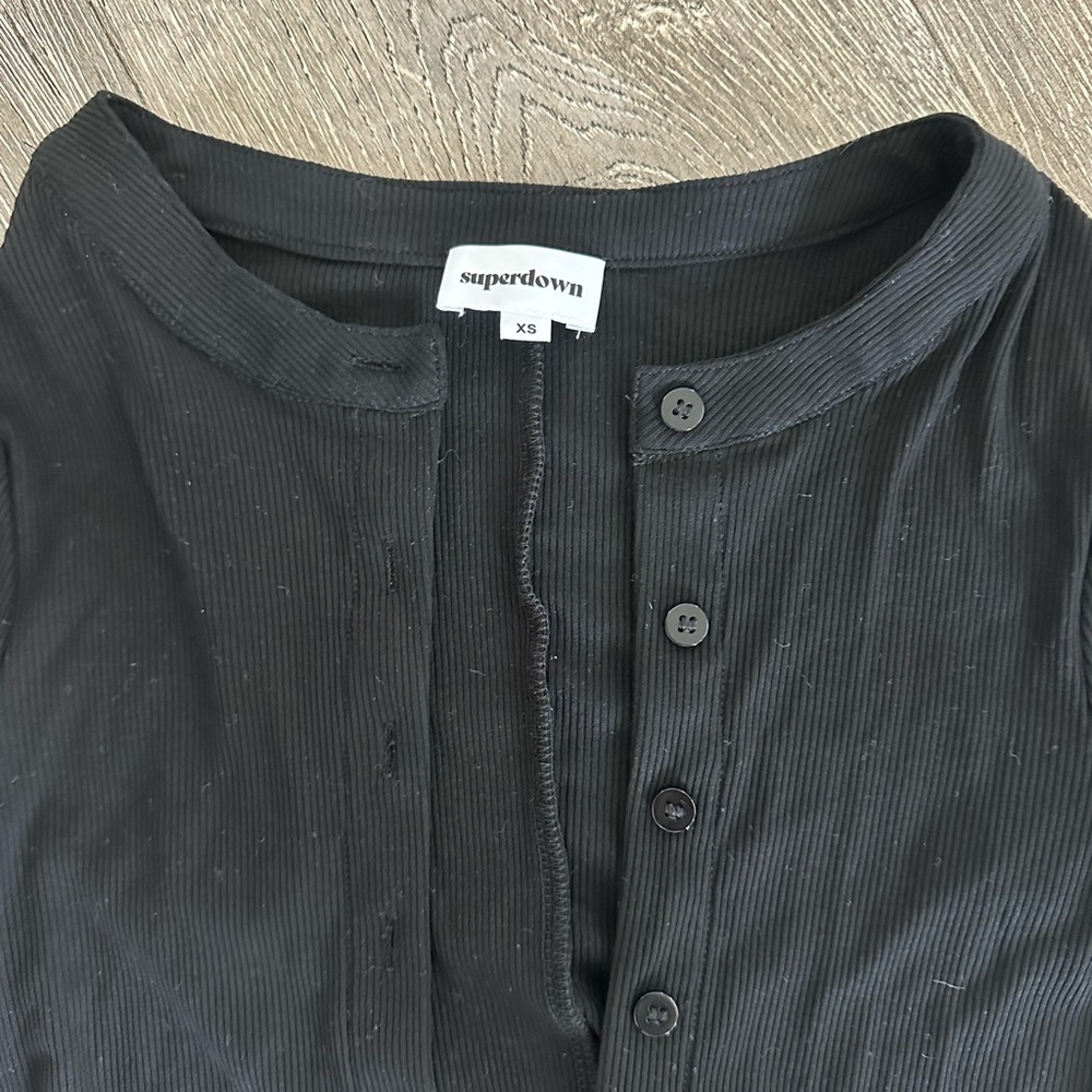 Superdown Black Button Down Shirt - Picture 2 of 3